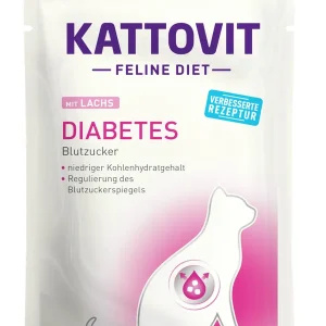 Garantierte Lieferung Sparpaket 24 x 85 g Kattovit Diabetes/Gewicht mit Lachs Katzen Nassfutter